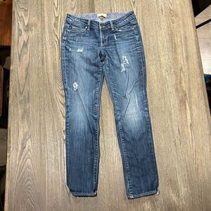 Paige Skinny Boyfriend Jeans Jimmy Jimmy Distressed Denim Dark Wash Size 25